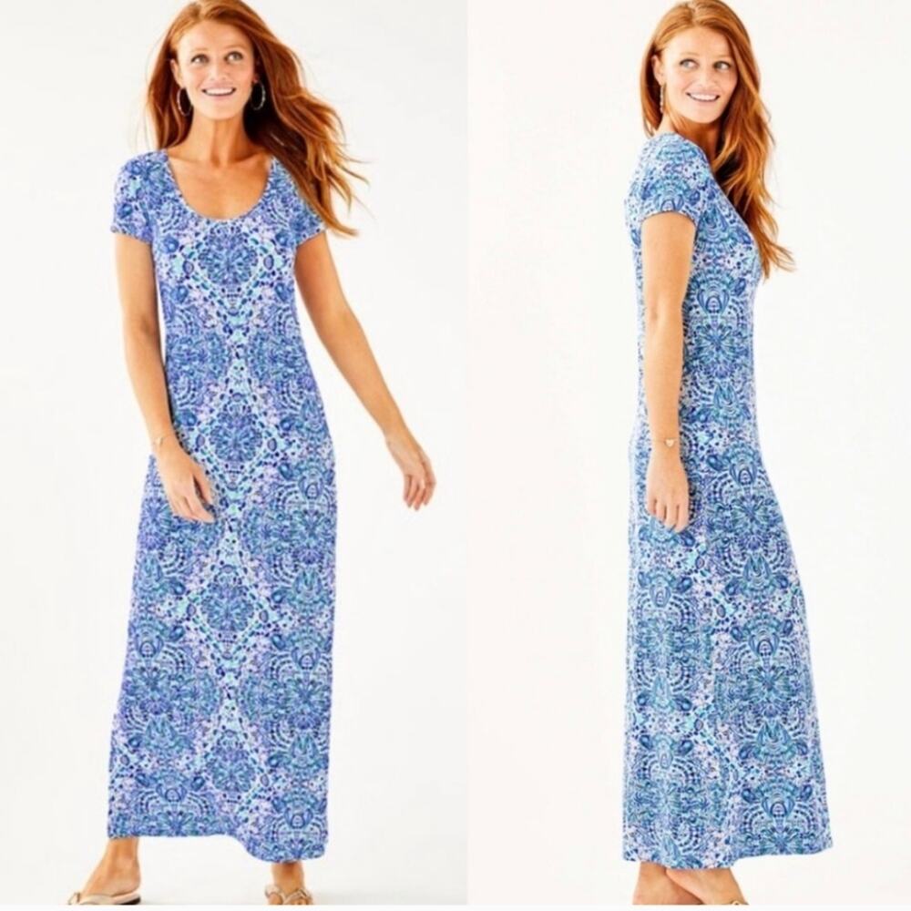 Lilly Pulitzer Wynee Maxi Dress Call Me on My Shell Phone Medium